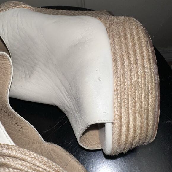 Authentic GUCCI Cream Leather Raffia Jute Wedge Heel Slingback Sandals EU 37.5 - Picture 11 of 11